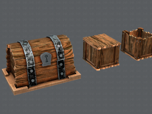 chest and box v01 3D Model