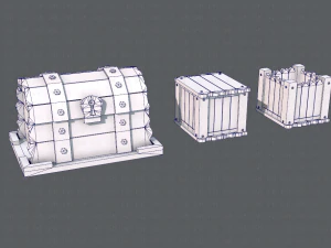 chest and box v01 3D Model