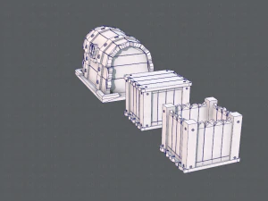 chest and box v01 3D Model