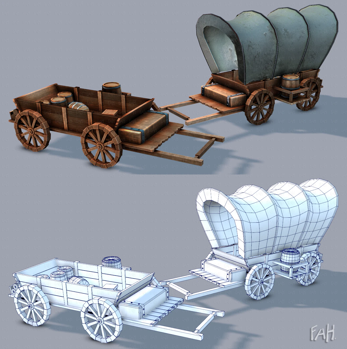 medieval cartv01 3D Model .c4d .max .obj .3ds .fbx .stl .blend