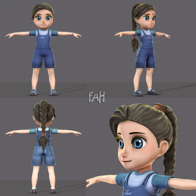 girl v01 3D Model .c4d .max .obj .3ds .fbx .stl .blend 