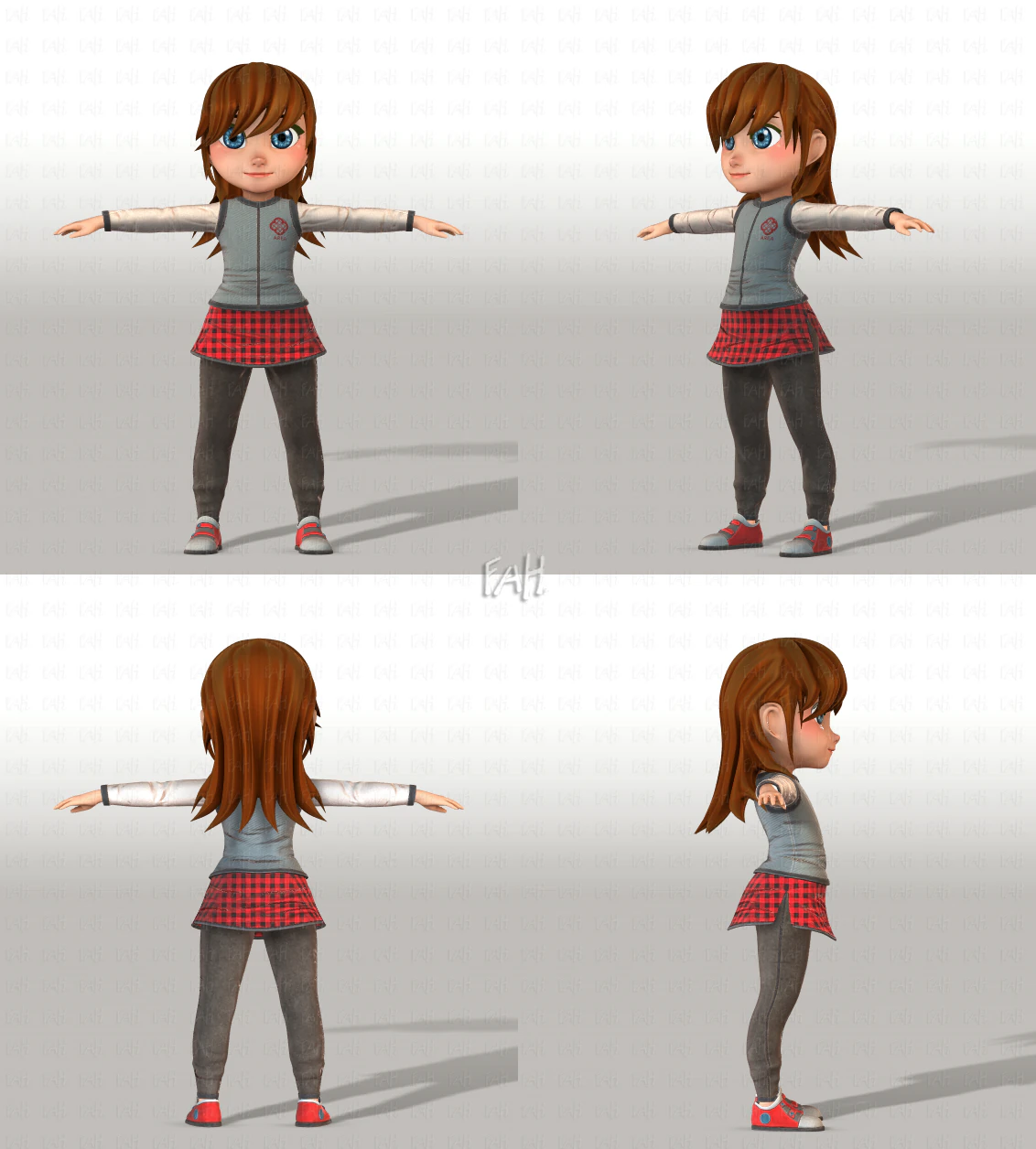 girl v02 3D Model .c4d .max .obj .3ds .fbx .stl .blend 