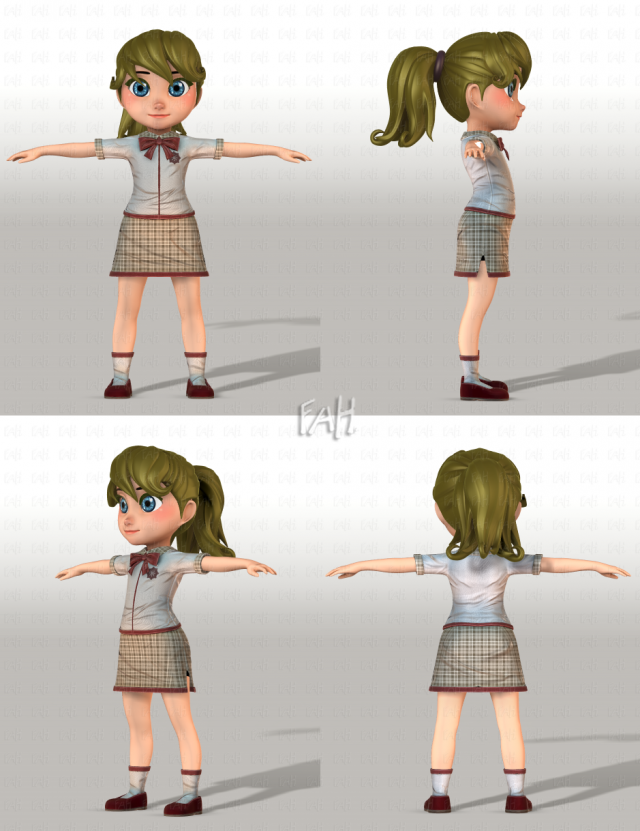girl v04 3Dモデル .c4d .max .obj .3ds .fbx .stl .blend