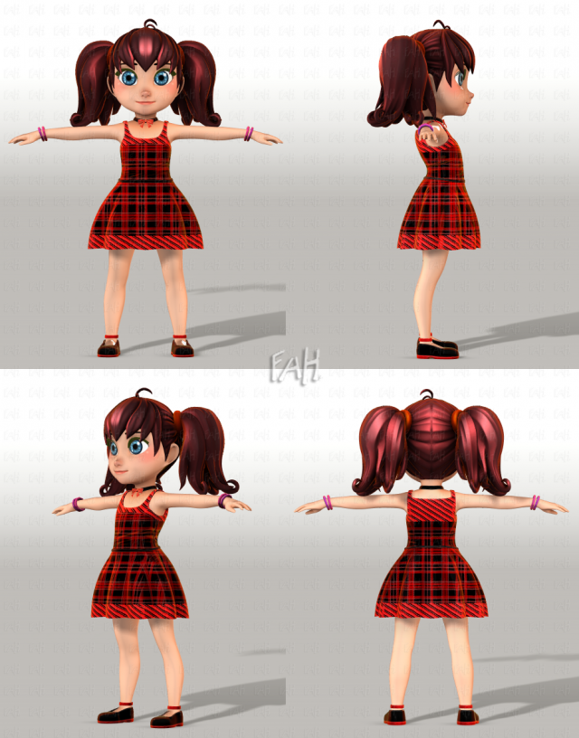 girl v05 3D Model .c4d .max .obj .3ds .fbx .stl .blend 