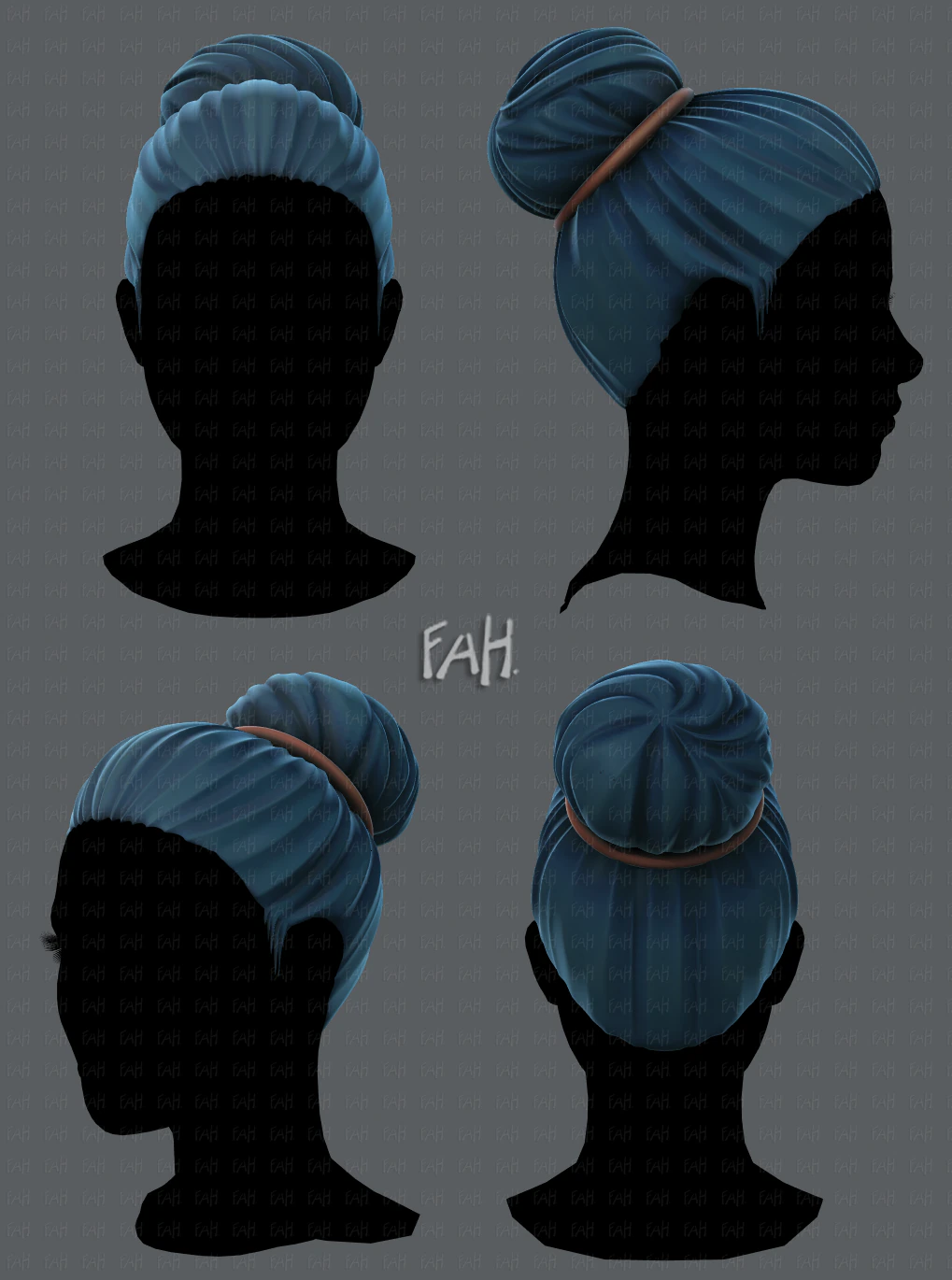 महिलाओं के लिए 3डी हेयर स्टाइल v01 3D मॉडल .c4d .max .obj .3ds .fbx .stl .blend 