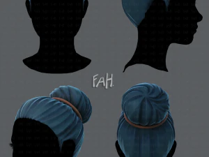 kadın v01 i&ccedil;in 3 boyutlu sa&ccedil; stili 3D Model