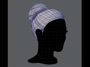 3d hair style for woman v01 3D 模型
