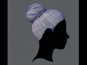 3d hair style for woman v01 3D 模型