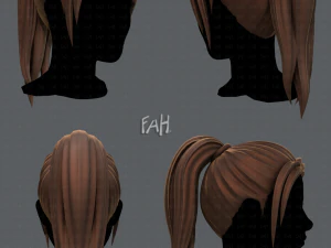 Coiffure 3D pour femme v02 Modèle 3D