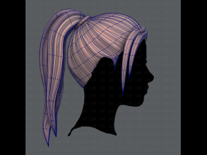 3d hair style for woman v02 3D Model