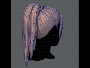 3d hair style for woman v02 3D Model
