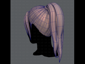 3d hair style for woman v02 3D Model