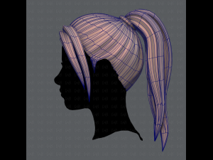 3d hair style for woman v02 3D Model