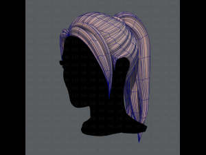 3d hair style for woman v02 3D Model