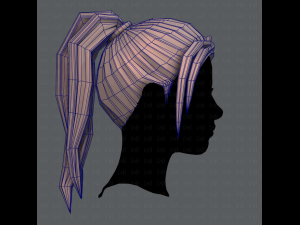 3d hair style for woman v02 3D Model