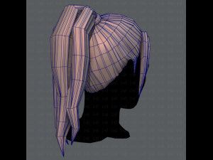 3d hair style for woman v02 3D Model
