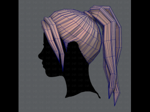3d hair style for woman v02 3D Model