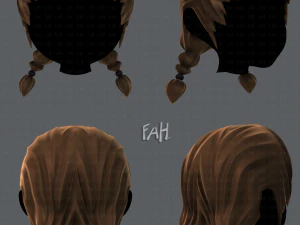 Coiffure 3D pour fille v06 Modèle 3D
