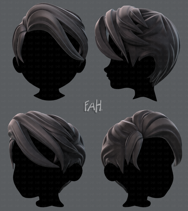 3d hair style for boy v06 3D Модель .c4d .max .obj .3ds .fbx .stl .blend 