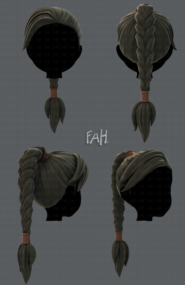 3d hair style for girl v07 3D मॉडल .c4d .max .obj .3ds .fbx .stl .blend 