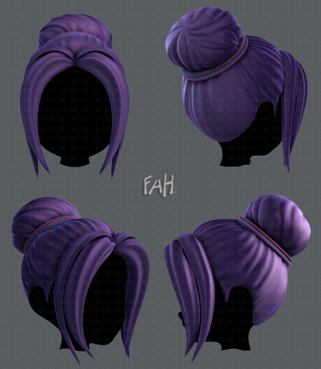 3d hair style for girl v08 3D मॉडल .c4d .max .obj .3ds .fbx .stl .blend 