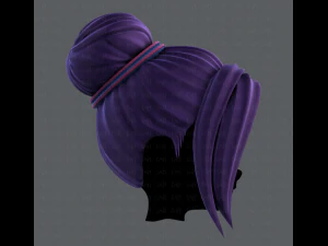 3d hair style for girl v08 3D Model