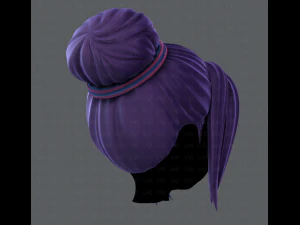 3d hair style for girl v08 3D Model