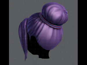 3d hair style for girl v08 3D Model