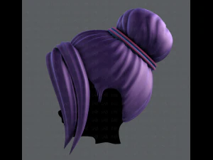 3d hair style for girl v08 3D Model