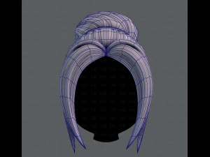 3d hair style for girl v08 3D Model