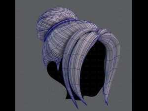 3d hair style for girl v08 3D Model
