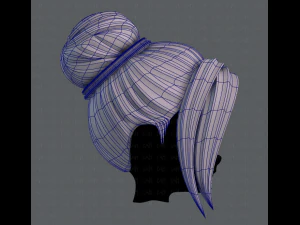 3d hair style for girl v08 3D Model