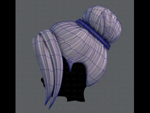 3d hair style for girl v08 3D Model