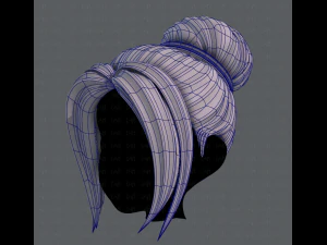 3d hair style for girl v08 3D Model