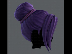 3d hair style for girl v08 3D Model