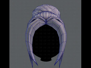3d hair style for girl v08 3D Model
