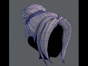 3d hair style for girl v08 3D Model