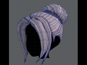 3d hair style for girl v08 3D Model