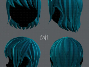 Coiffure 3D pour fille v09 Modèle 3D