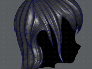 3d hair style for girl v09 3D Model