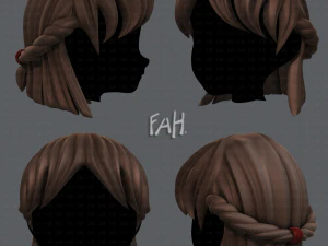Estilo de cabelo 3D para menina v10 Modelo 3D