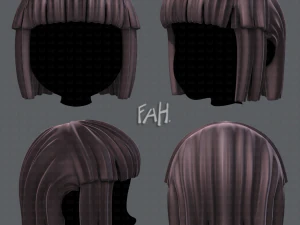 Coiffure 3D pour fille v11 Modèle 3D