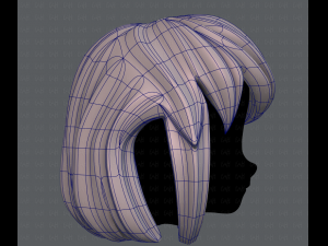3d hair style for girl v12 3D Model