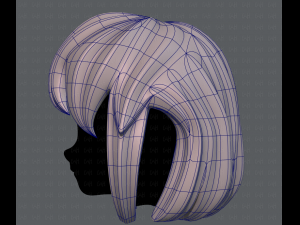 3d hair style for girl v12 3D Model