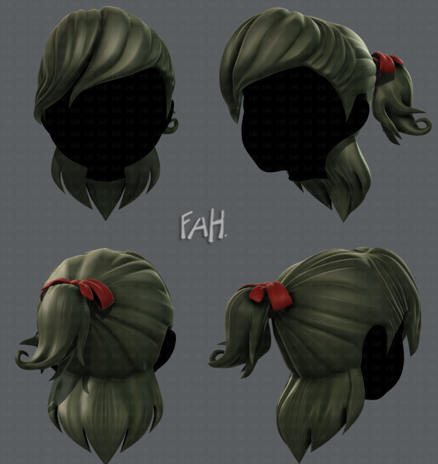 3d hair style for girl v13 3D मॉडल .c4d .max .obj .3ds .fbx .stl .blend 