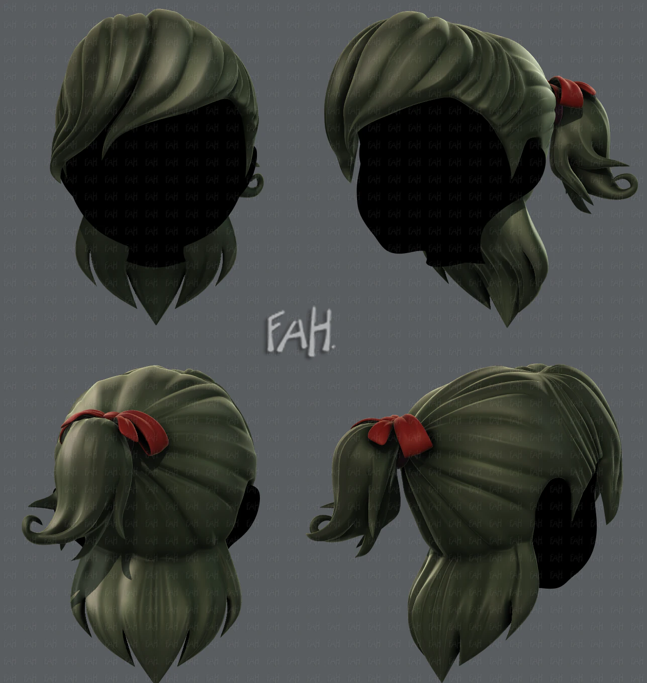 3d hair style for girl v13 3D Model .c4d .max .obj .3ds .fbx .stl .blend 