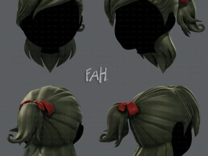 Coiffure 3D pour fille v13 Modèle 3D