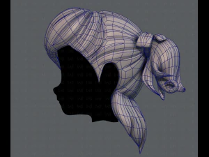3d hair style for girl v13 3D Model