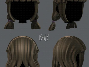 Coiffure 3D pour fille v14 Modèle 3D