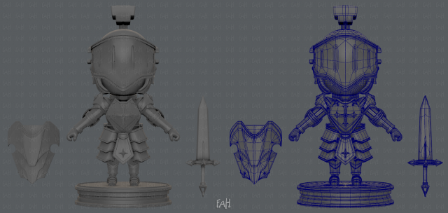 armor character 3D Модель .c4d .max .obj .3ds .fbx .stl .blend 